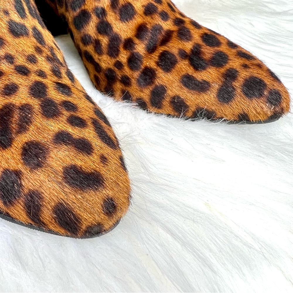 VERONICA BEARD Coastal Cowgirl Landon Leopard Print Calf-Hair Ankle Boots, 37.5 - Picture 8 of 15